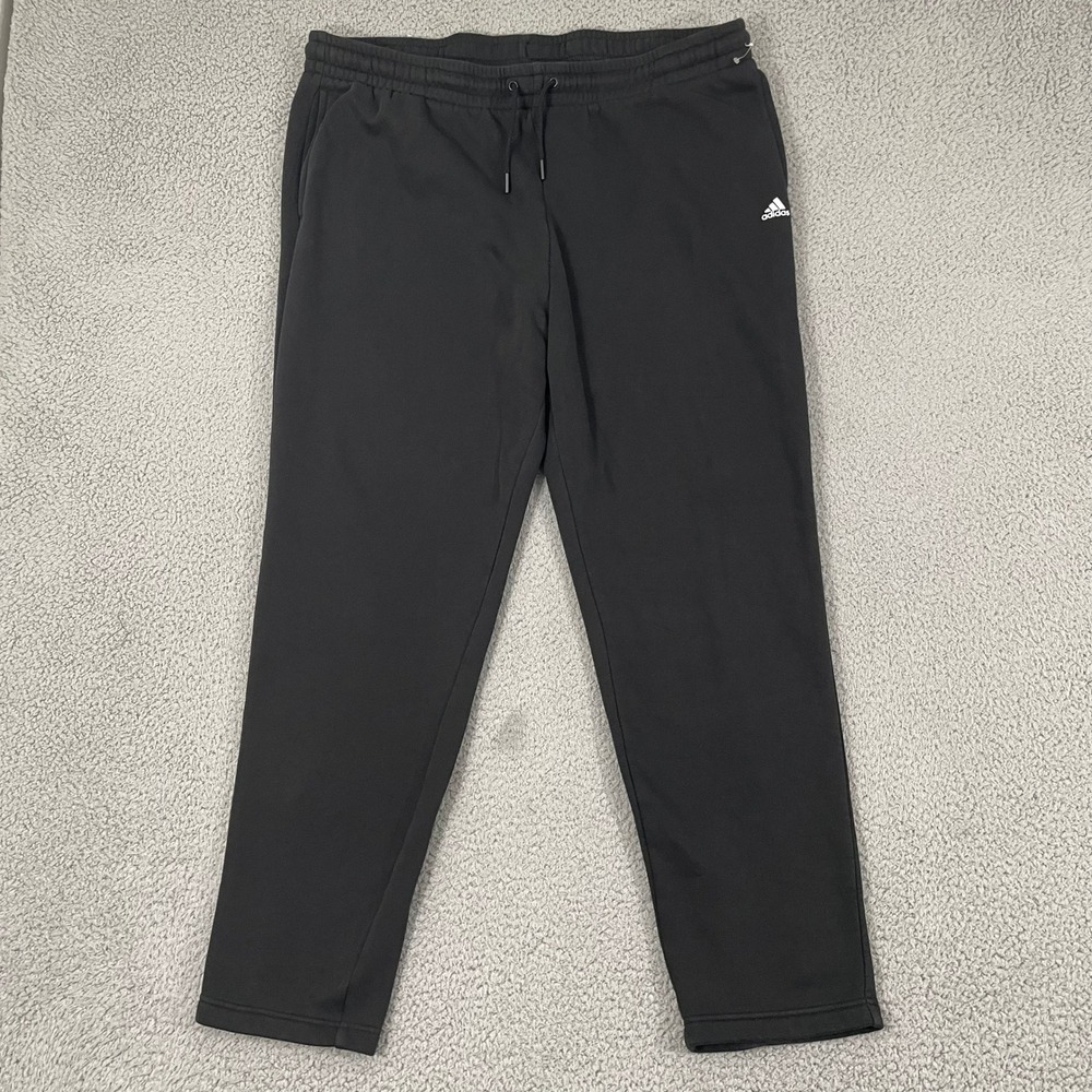 Adidas Golf Sweatpants Men XL Black Fleece Drawstring Athletic Open Hem